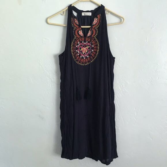 THML Roonie Embroidered Boho Slit Neck Dress Size Medium - Picture 4 of 6
